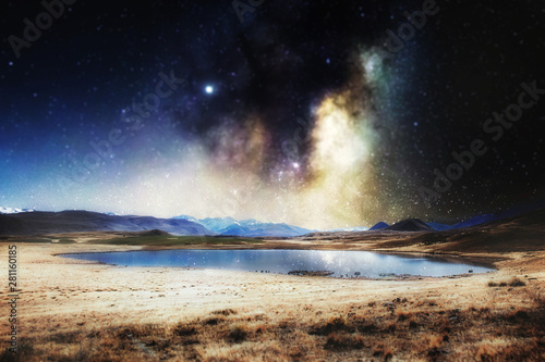 Mountain Lake With Stars
