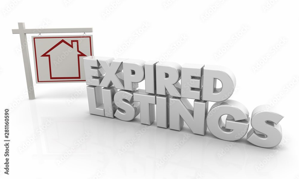 Obraz premium Expired Listings Ended Home House for Sale Sign 3d Illustration