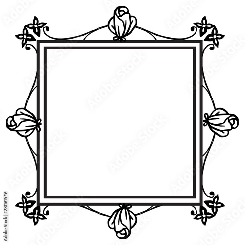 Modern ornament flower frame, for template of various card, with beautiful wallpaper. Vector
