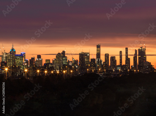 Melbourne at sunset