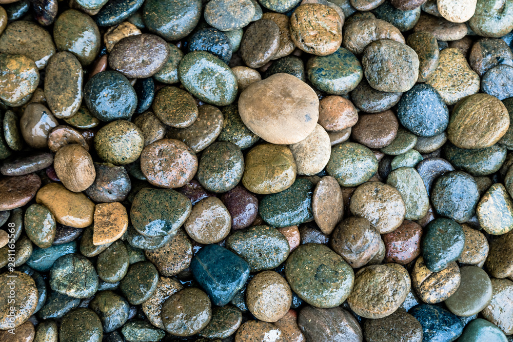 Wet rock river texture