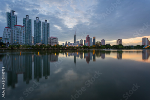 City building with water reflection before sunset © pandaclub23