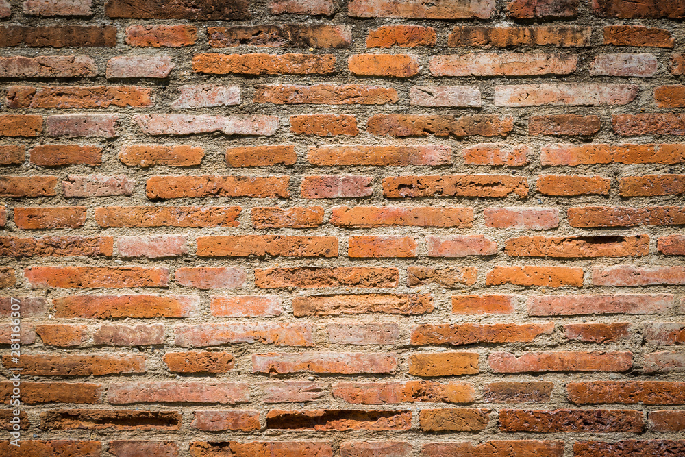 Naklejka premium Old red brick wall texture