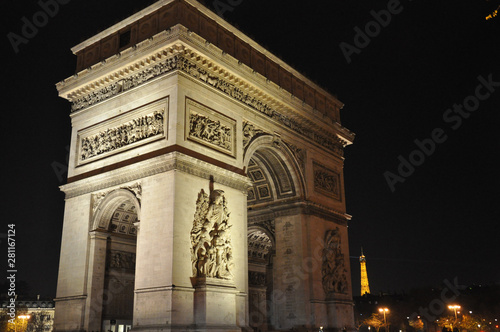 Arc De Triomphe at Night in Paris, France © Levi