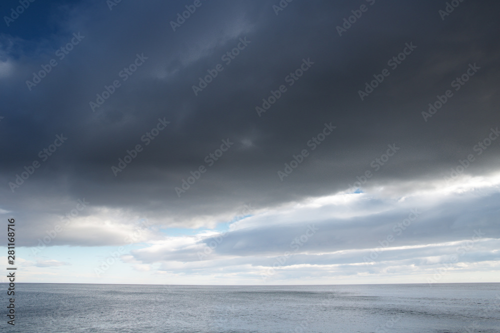 dramatic sky and ocean