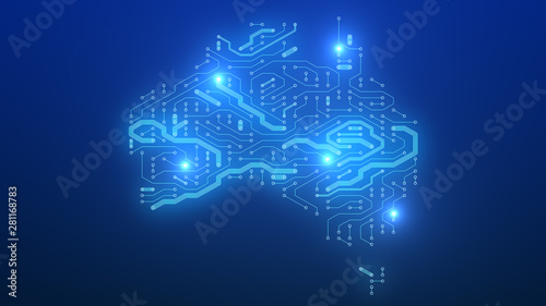 Photos Australia circuit board information technology and bigdata processing - illustra