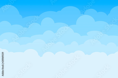 Blue sky with clouds background can be used for poster or presentation design.