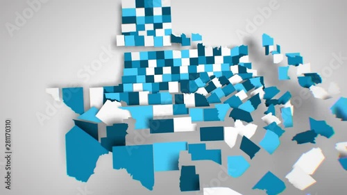Motion Graphics Animated Map of Texas Forming - White photo