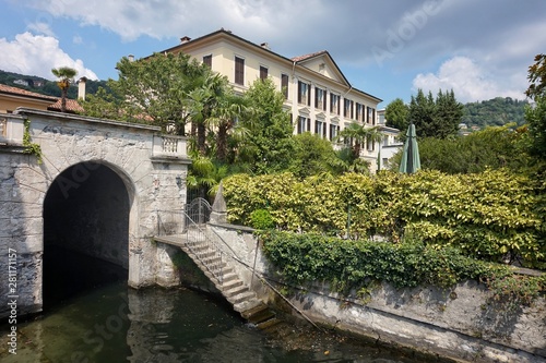 Beautiful promenade of Como in the afternoon.