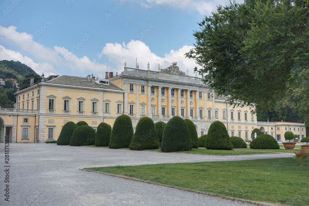 Fototapeta premium Exterior decoration and garden of Villa Olmo in Como.