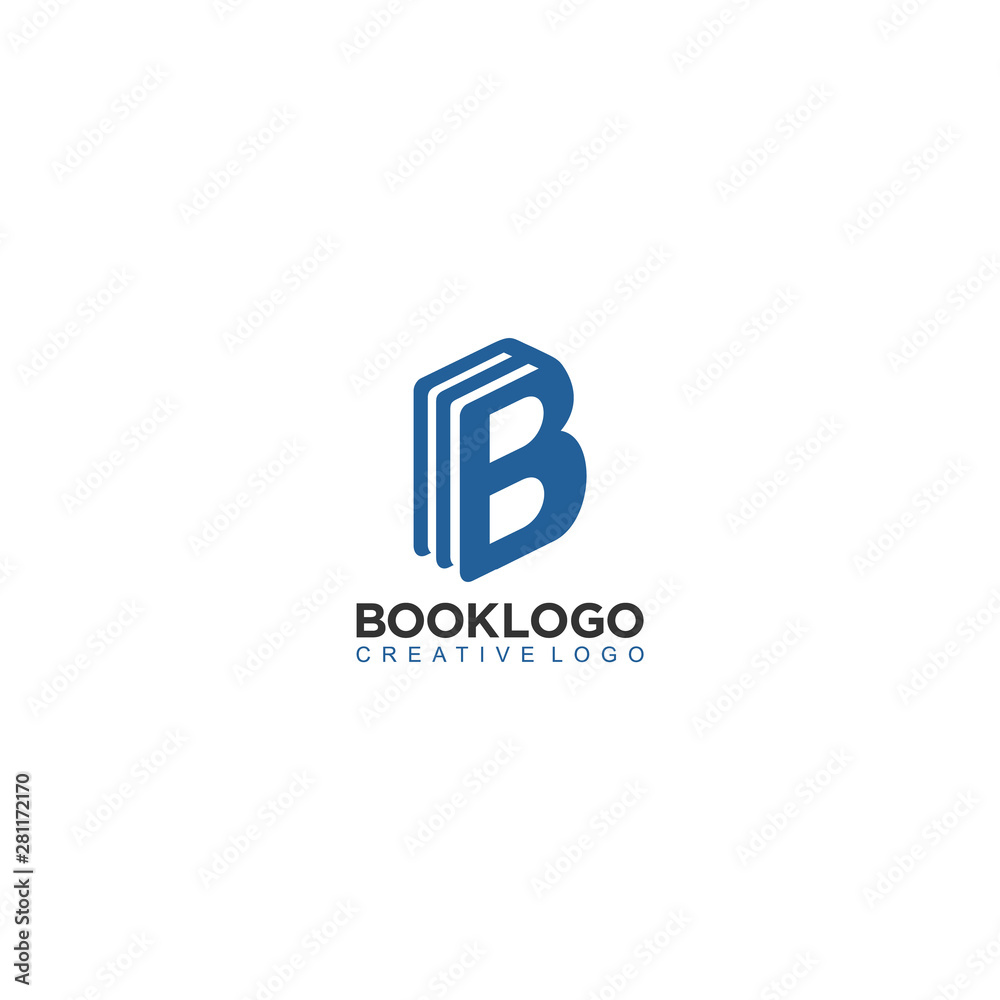 B book logo, creative book logo vector art illustration education Stock ...