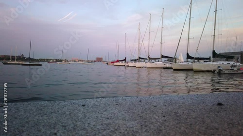 Wallpaper Mural sunset over sailboats on dock Torontodigital.ca