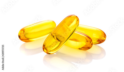 Fish Oil supplement Capsules isolated on white background