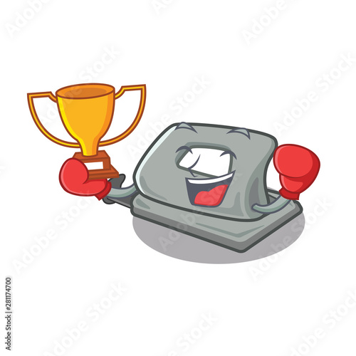 Boxing winner hole puncher in the cartoon shape