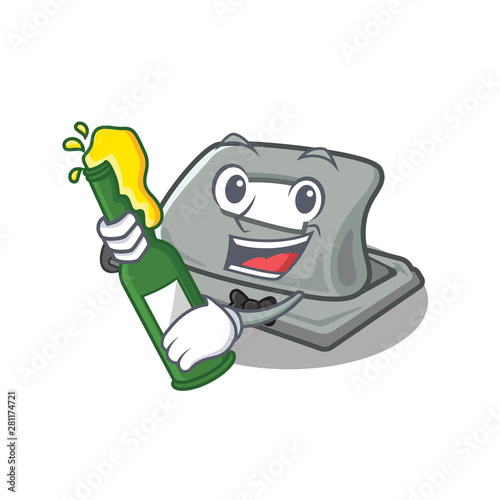 With beer hole puncher in the cartoon shape