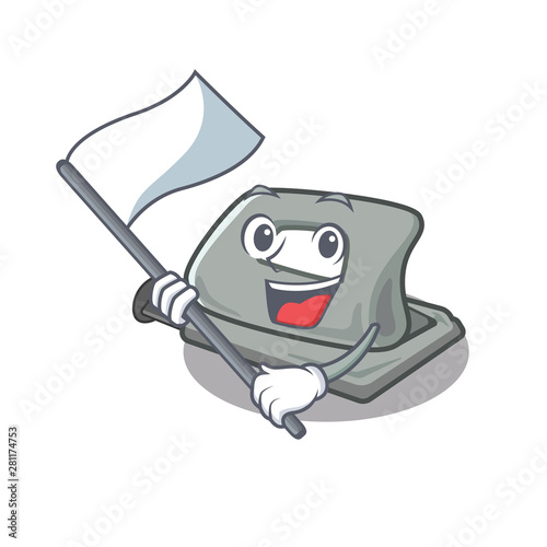 With flag hole puncher in the cartoon shape