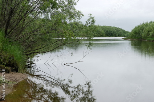 Fototapeta Naklejka Na Ścianę i Meble -  The flow of the river Northern Dvina