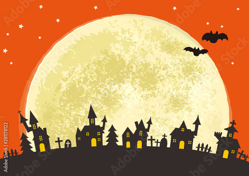 ハロウィン　背景イラスト