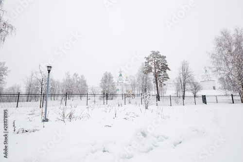 The panorama of New Jerusalem monastery, Moscow in winther time photo