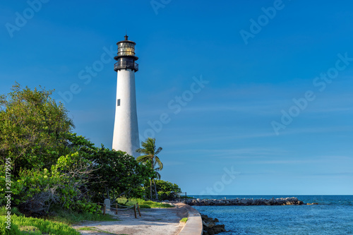 Cape Florida Lighthouse on the beach, Key Biscayne, Miami, Florida, USA photo