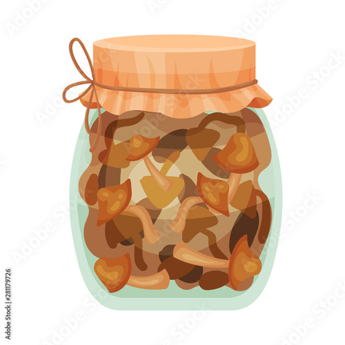 Salted mushrooms. Vector illustration on white background.
