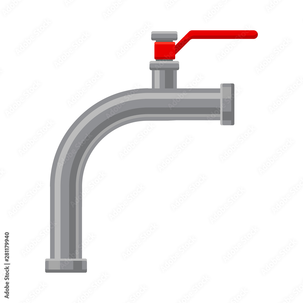 Pipe is in the shape of a quarter circle. Vector illustration on white background. Pipe is in the shape of a quarter circle. Vector illustration on white background.