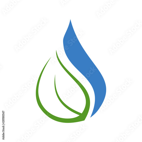 Eco water drop leaf logo