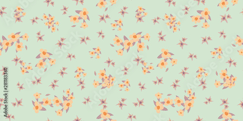 Vector pattern elementary usual fantasy flowers Colorful paisley wallpaper. Print design vector illustration.