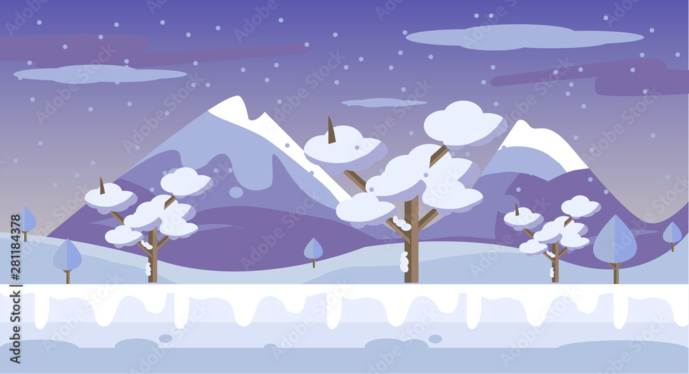 Obraz premium Winter Christmas cartoon Background