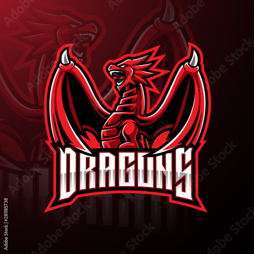 Dragon sport mascot logo design