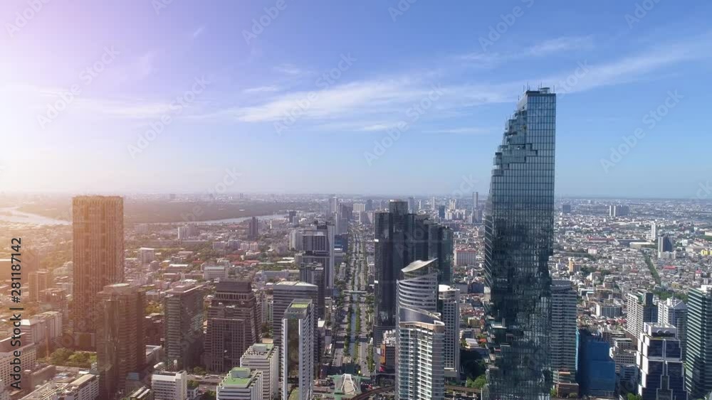 4k Aerial city view of Bangkok downtown, Flying over Bangkok, Thailand. 4k Aerial city view of Bangkok downtown, Flying over Bangkok, Thailand.