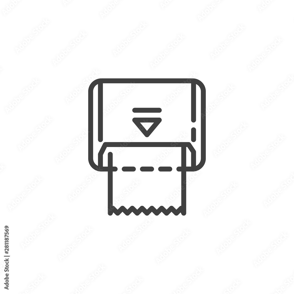 Paper Towel Dispenser line icon. linear style sign for mobile concept