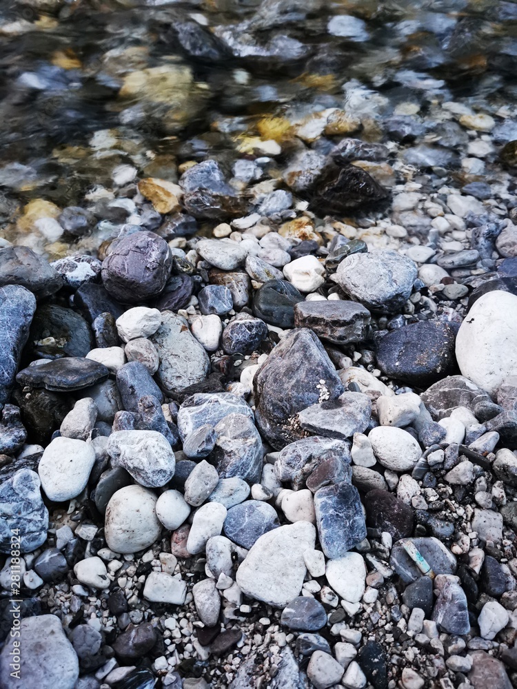 Pebbles at the Soca river, Slovenia Pebbles at the Soca river, Slovenia