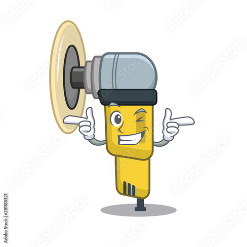 Wink pneumatic sander in a cartoon drawer