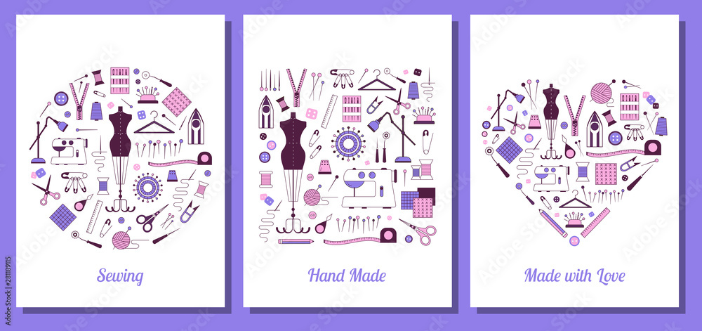 Hand Made Sewing and Tailoring Print Cards