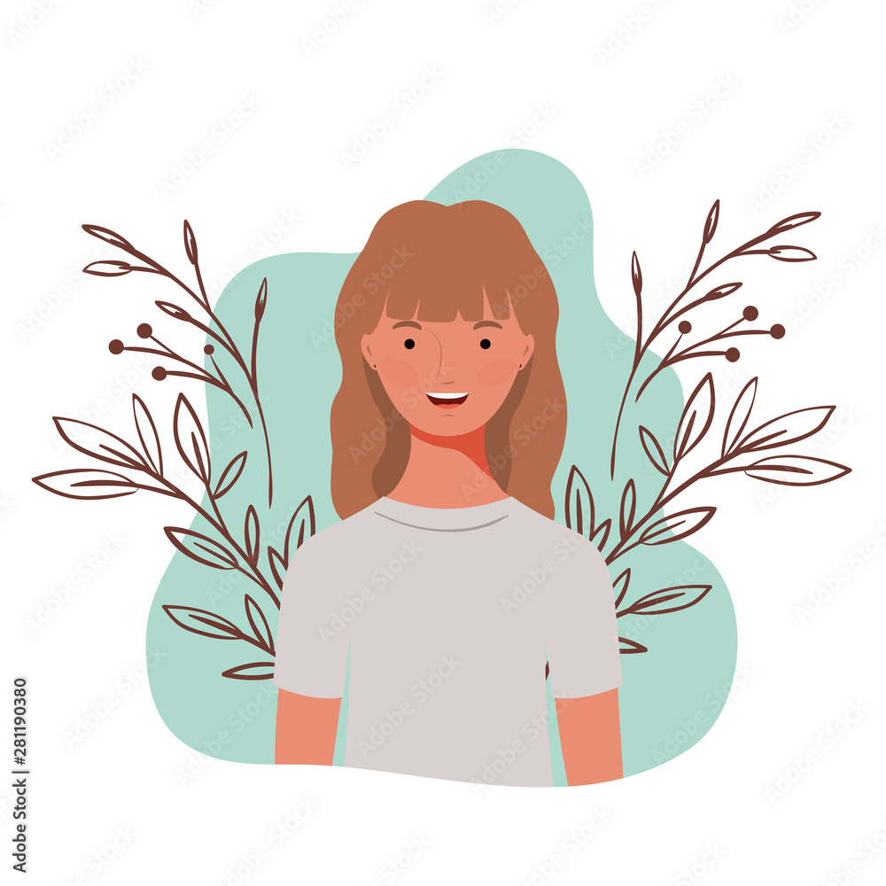 young woman with landscape background young woman with landscape background