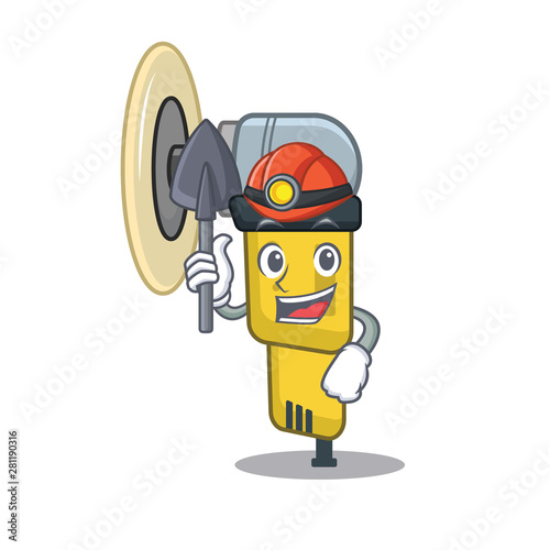 Miner pneumatic sander isolated with the cartoon