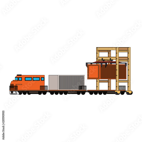 shipping logistic delivery cargo cartoon