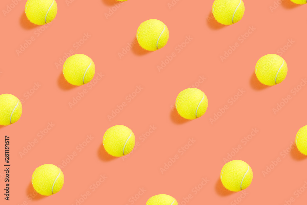 Tennis ball pattern on orange coral