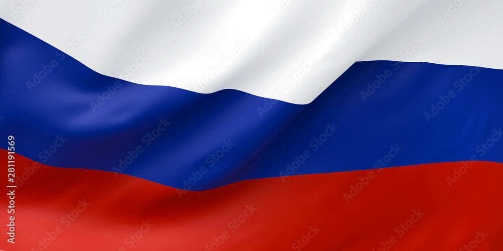 National Fabric Wave Closeup Flag of Russia Waving in the Wind. 3d rendering illustration. National Fabric Wave Closeup Flag of Russia Waving in the Wind. 3d rendering illustration.