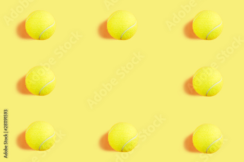 Tennis ball pattern on yellow. Frame © tenkende