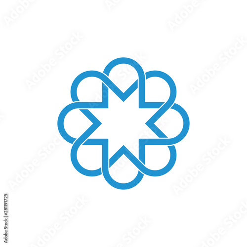 star overlapping lines swirl logo vector