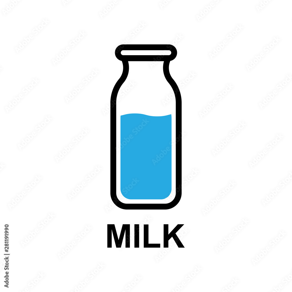 bottle glass milk icon vector bottle glass milk icon vector