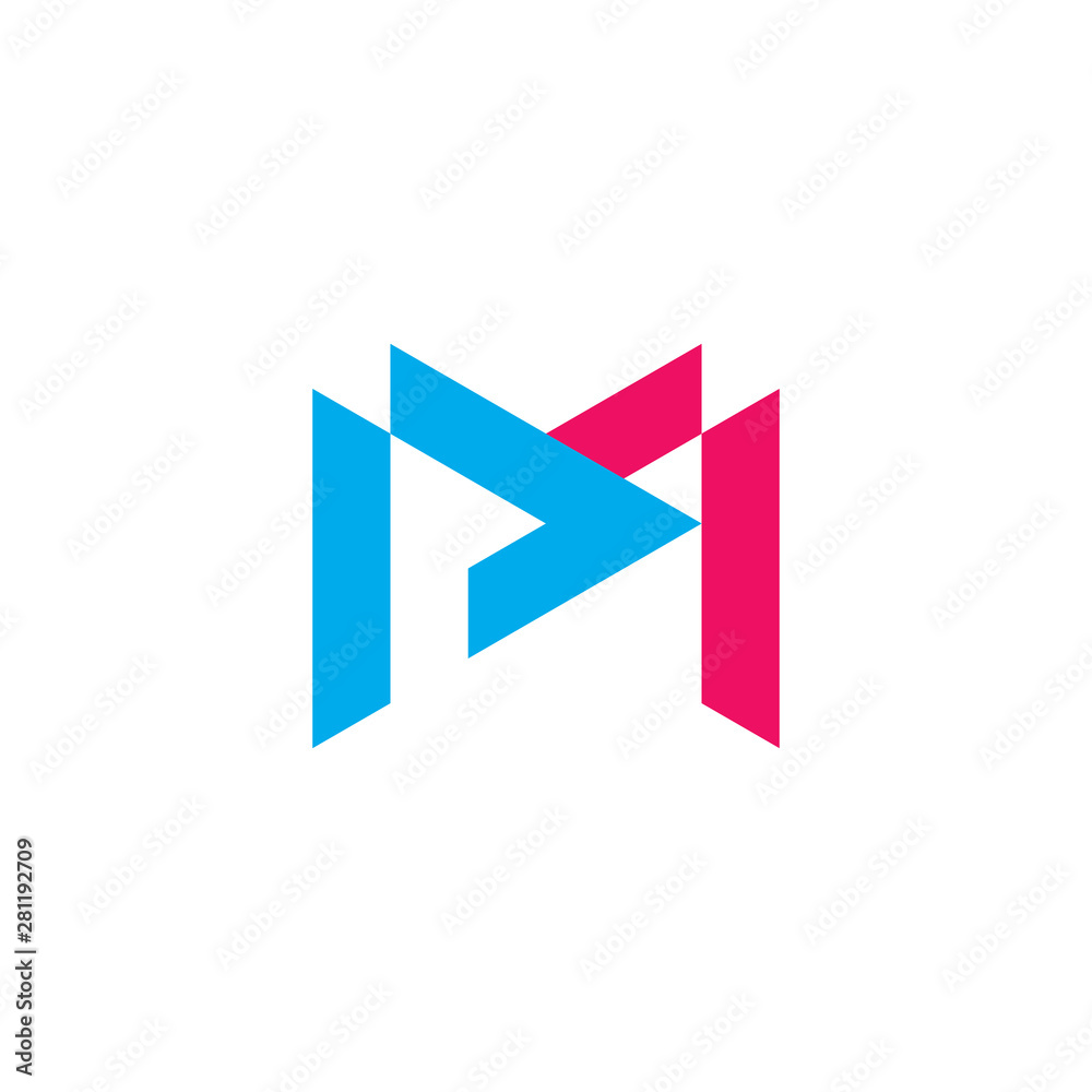 letter pm simple geometric line logo vector letter pm simple geometric line logo vector