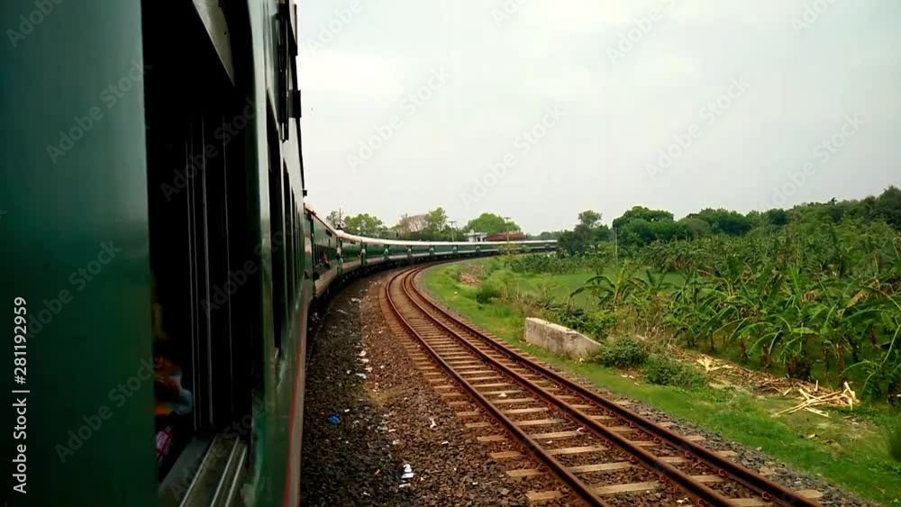 Train slowing down at a station for passenger to board on Train slowing down at a station for passenger to board on