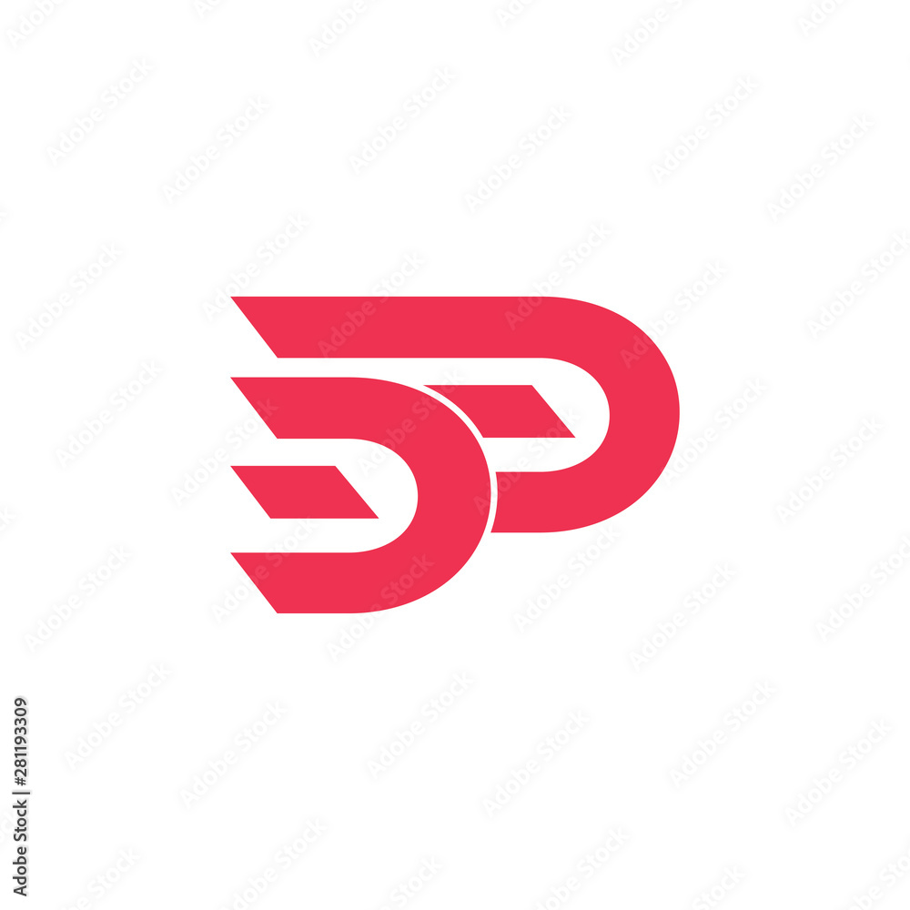 letter dd simple geometric motion logo vector letter dd simple geometric motion logo vector