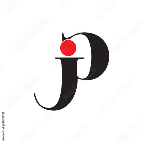 abstract letter pj linked logo vector