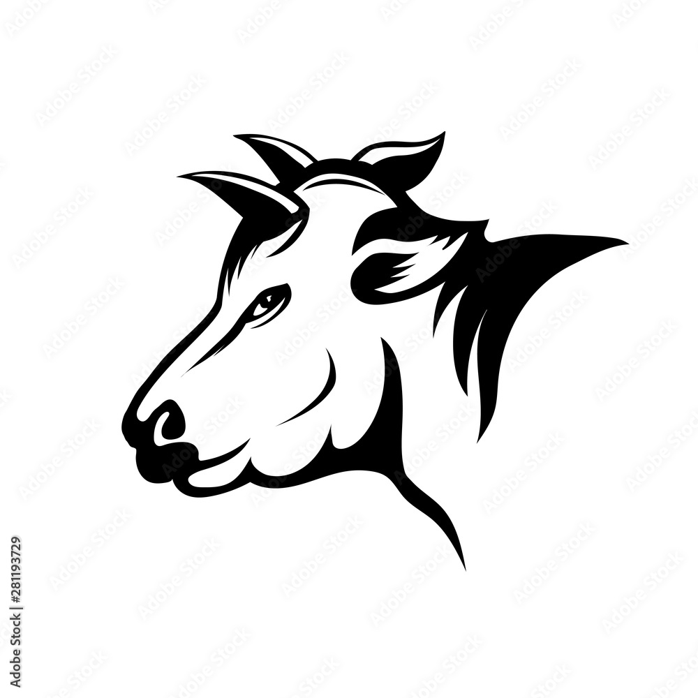 face cow head art logo design inspiration