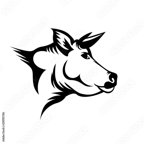 face cow head art logo design inspiration © ShiipArts