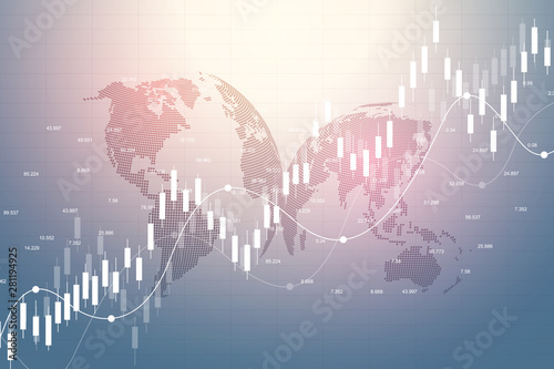 Stock market graph or forex trading chart for business and financial concepts. Abstract finance background investment or Economic trends business idea. Stock market data. Vector illustration